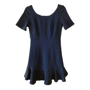 $148 Anthropologie VINTAGE Sheath Dress Petite 6 Black 6P Deep V Back French Ins